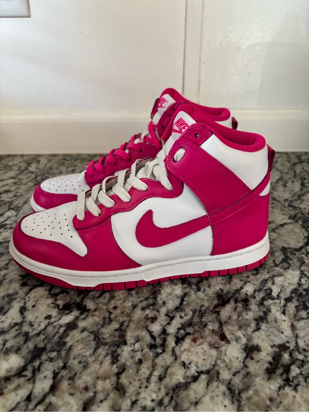 Nike Women’s High-Top Sneakers - White & Hot Pink - Picture 4 of 14